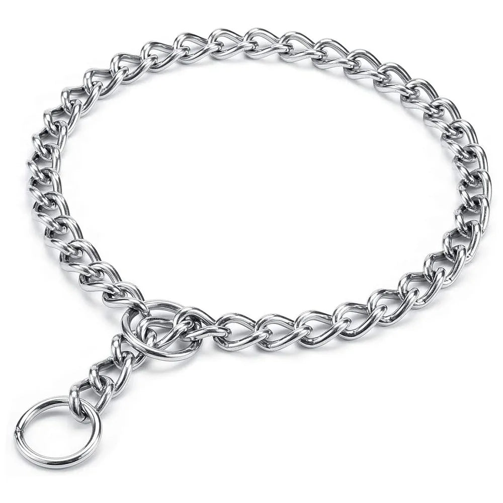 Dog Choke Collar Chew-proof Metal Dog Slip Chain Pinch Collars for Small Medium Large Dogs Training Obedience Pet Chain Collar