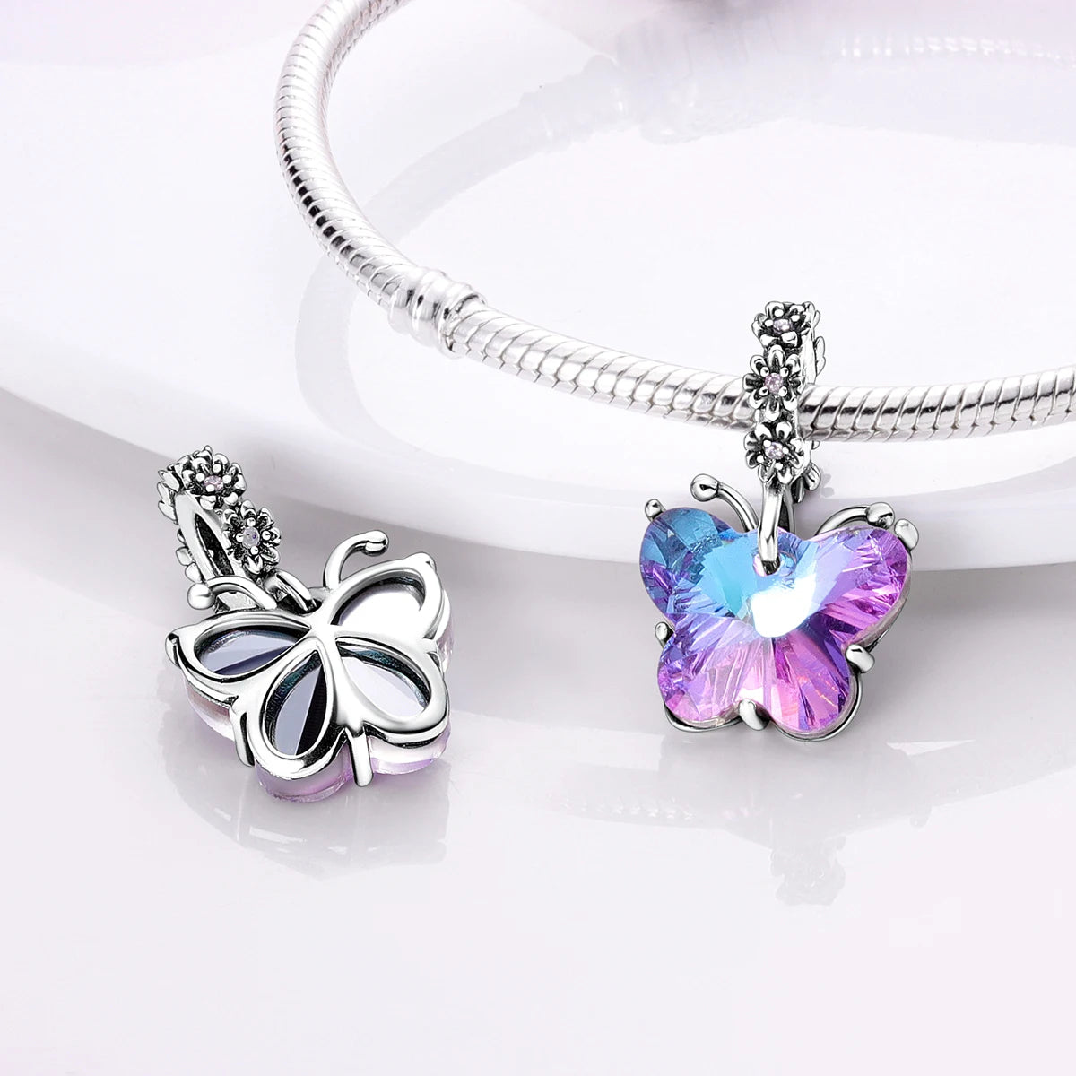 MULA 1PC Coffee Pet Moon Star Silver Plated Pendant Fit Original Snake Chain Charm Bracelet DIY Women Jewelry Gift