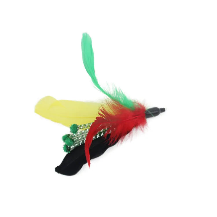 Cat Toy Cat Teaser Sticks Playing Cat Stick Replacement Feather Net Tube Bell Cat Interactive Toy Cat Supplies