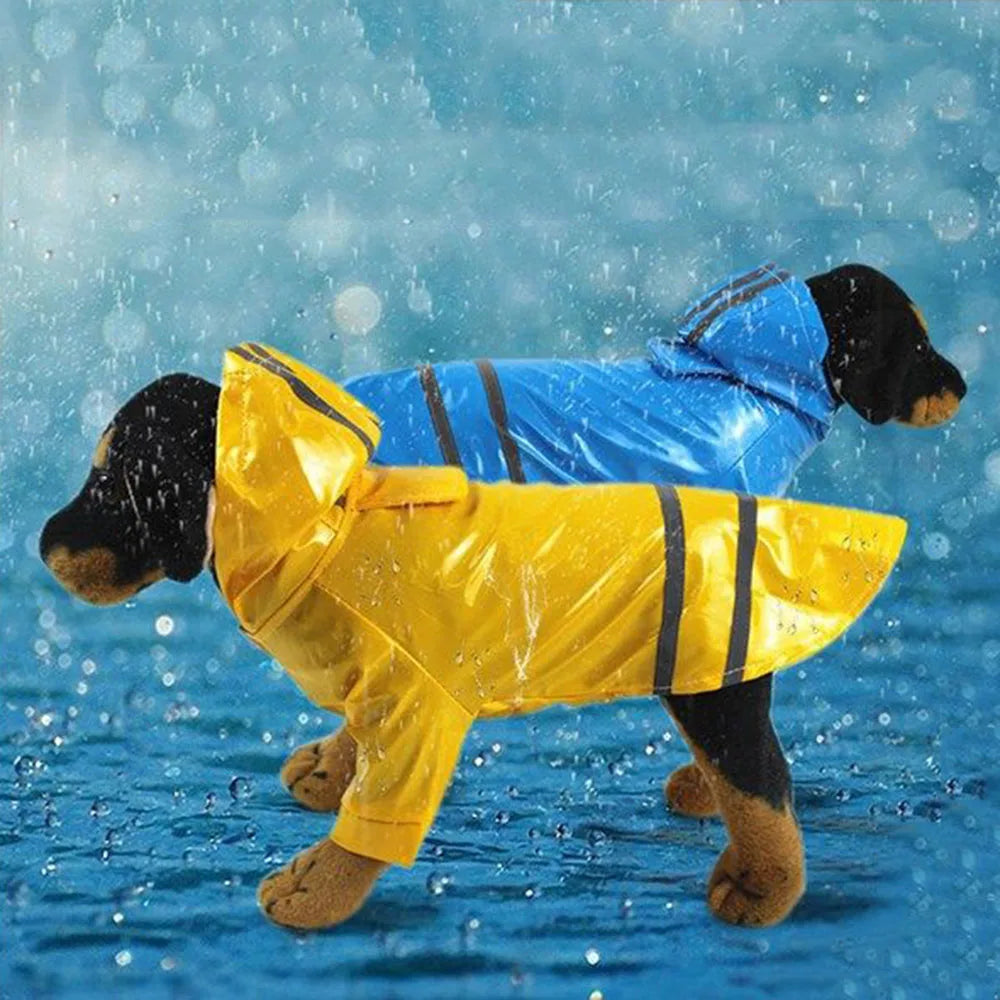Dog Raincoat Waterproof Puppy Rain Jacket Outdoor Reflective Doggy Raincoat for Small Dogs Cats Pug Poncho Rainwear Pet Clothing