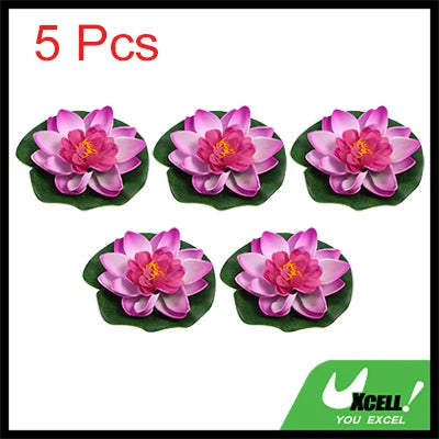 UXCELL 5pcs 3.9" Fish Tank Decorations Artificial Floating Lotus Flower Artificial Lotus Flower Decorative Ornaments