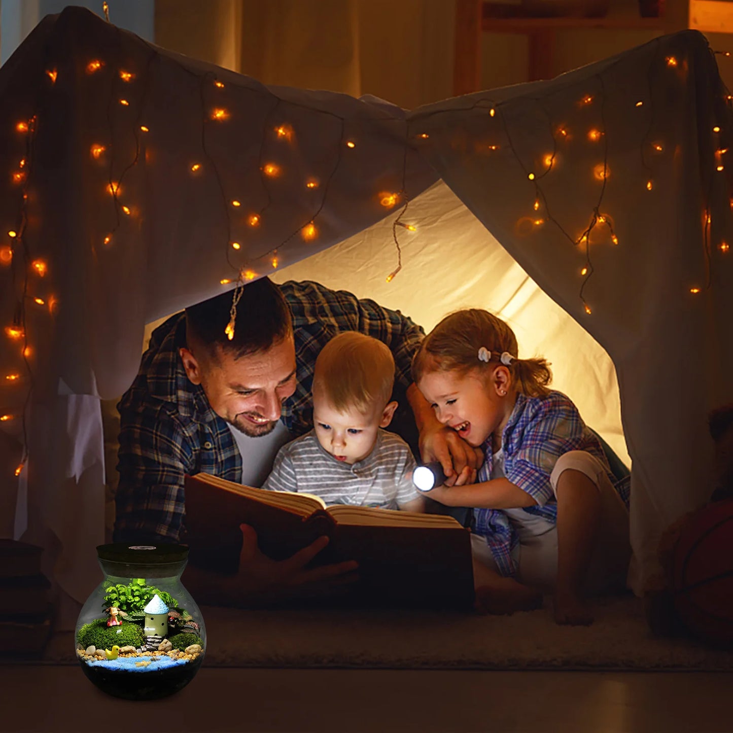 Fish Bowl Led Light Small Betta Fish Tank Led Lighting Lid Glass Fish Bowl Small Aquarium Glass Terrarium Container Bubble