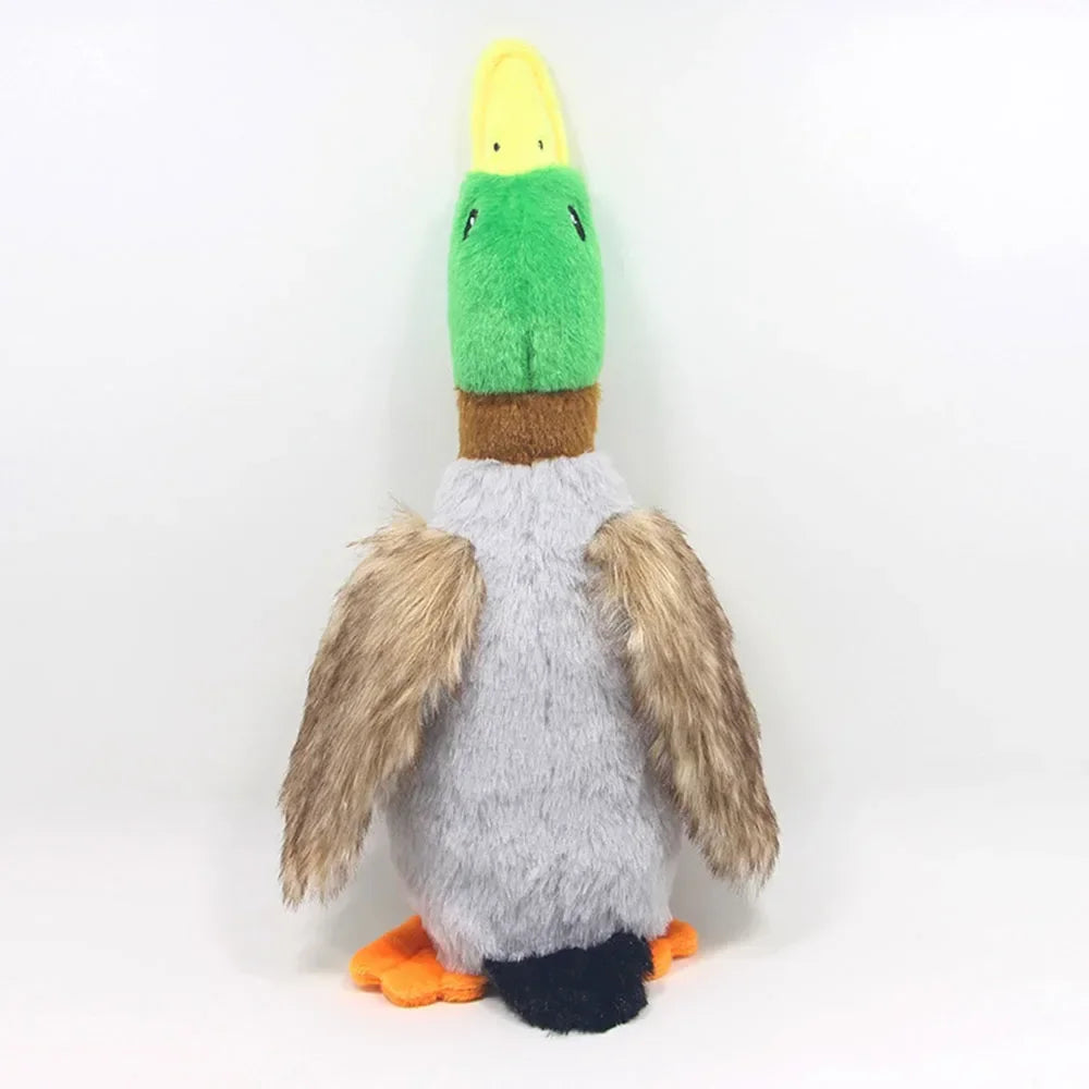 Durable Plush Duck Dog Toy for Aggressive Chewers Pet Mallard Duck Dog Toy Squeaky Plush Puppy Toy for Small Medium Large Dogs