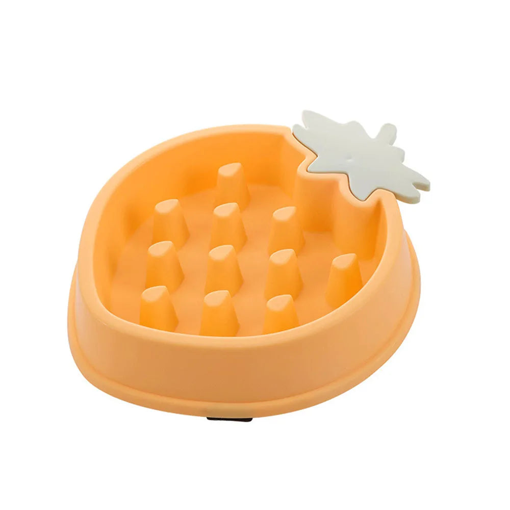 Slow Dog Bowl for Puppy Large Dogs Anti-Gulping Dog Slow Feeder Stop Bloat Slow Eating Pet Bowls Corn Peach Strawberry Pineapple