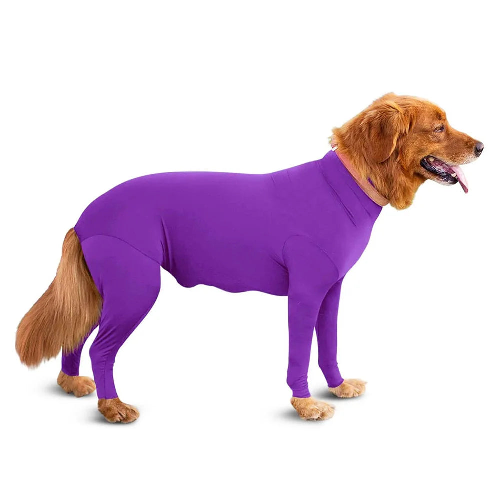 Dog Onesie Clothes Shedding of Dog Hair for Home Car Travel Anxiety Calming Shirt Surgery Recovery Body Jumpsuit for Large Dogs