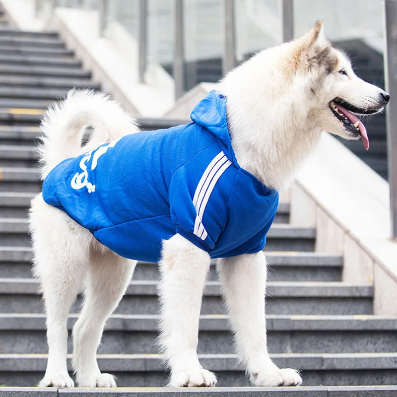Autumn Winter Dog Clothes Adidog Dog Hoodies for Medium Large & Extra Large Dogs, Pet Fleece Lined Sweatshirt Coat Sport Apparel