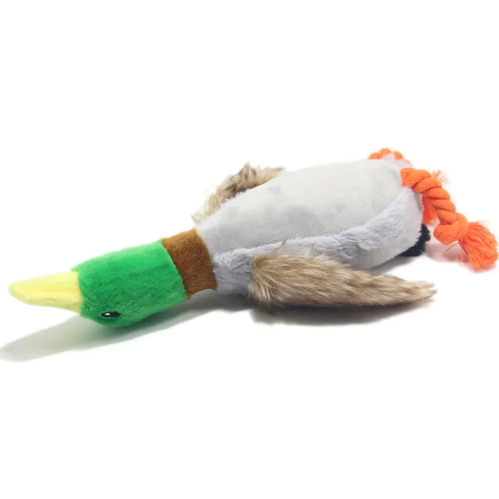 Durable Plush Duck Dog Toy for Aggressive Chewers Pet Mallard Duck Dog Toy Squeaky Plush Puppy Toy for Small Medium Large Dogs