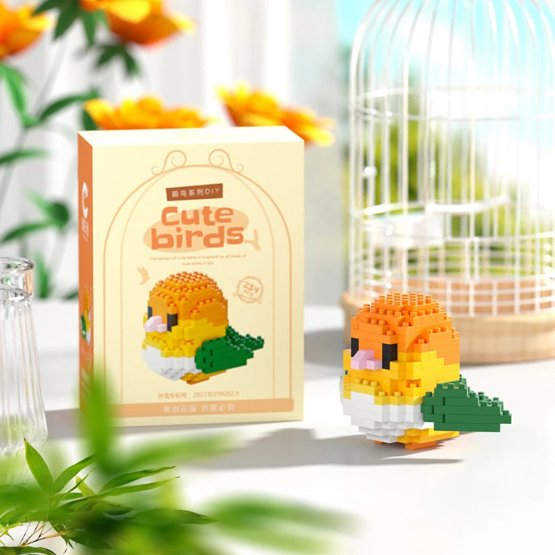 Building Blocks 3D Bird Cute Parrot Model Assemble Table Decor Children Toys for Kids Gifts Micro DIY Bricks Educational Toys