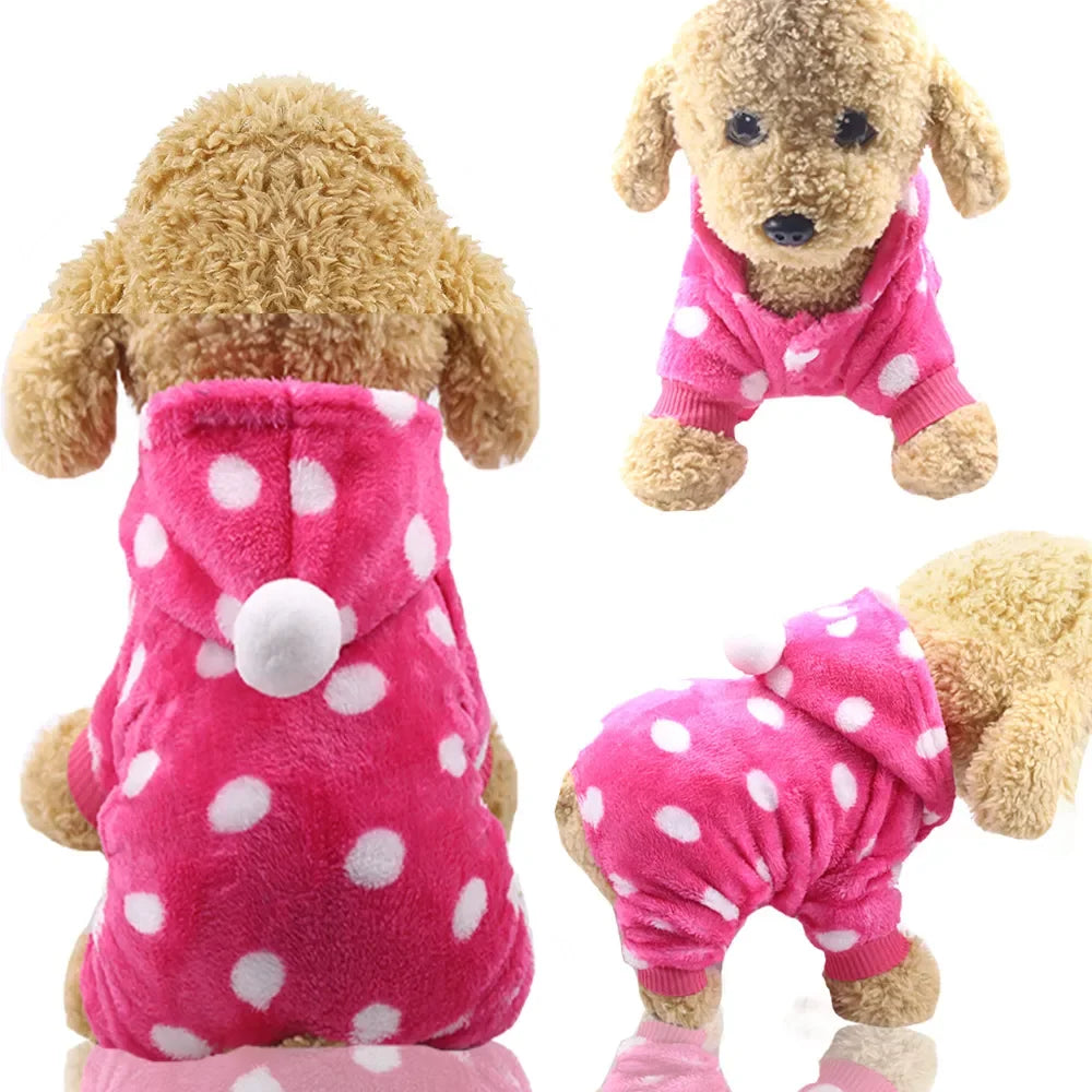 Pet Dog Soft Warm Jumpsuits Clothing for Dogs Pajamas Fleece Small Puppy Coat Pet Outfits Hoodie Clothing Cats Clothes Christmas