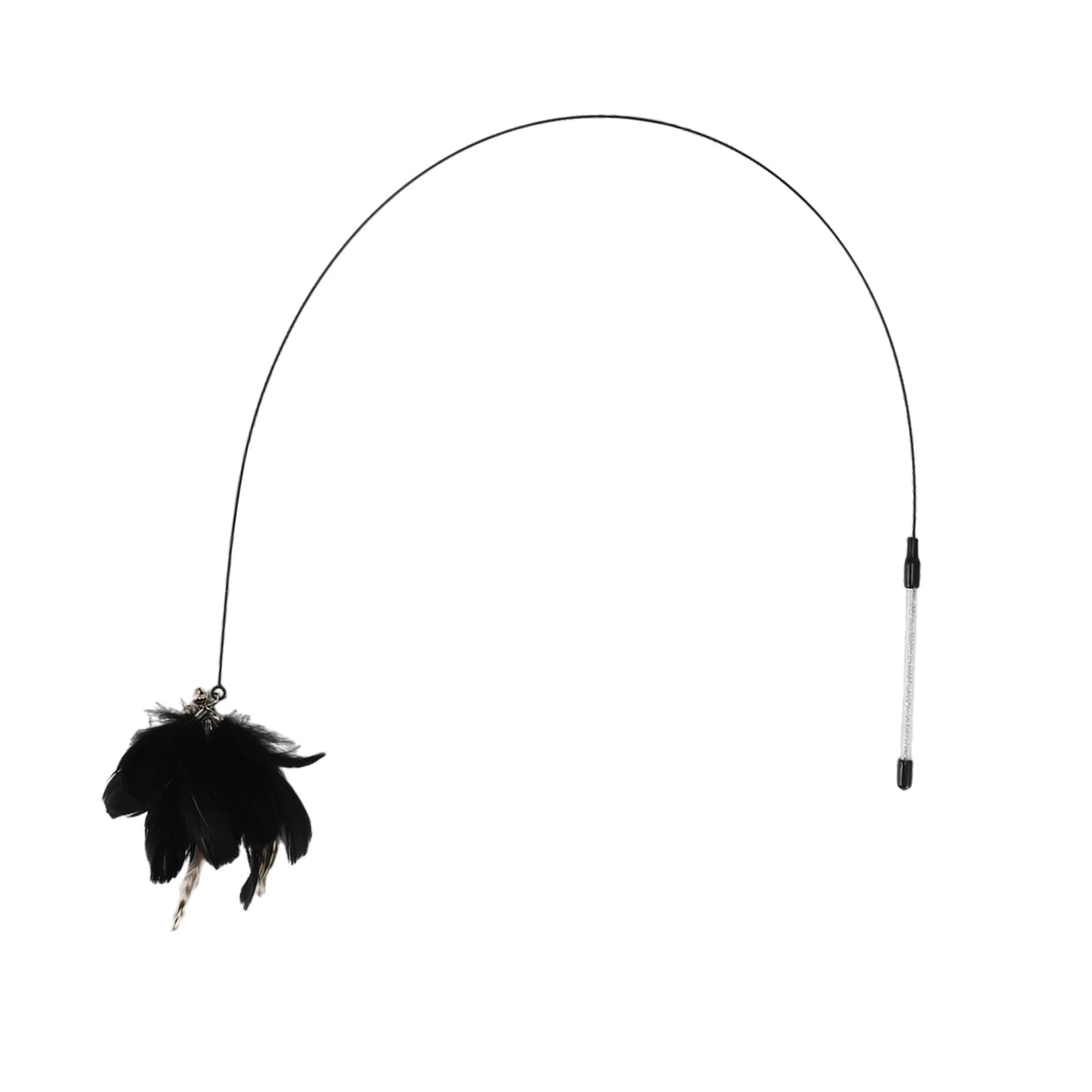 Uxcell Handheld Cat Teaser with Bell Fluffy Plume Teasing Sticks Flexible Fishing Rod Toy Indoor Scratching Pet Supplies