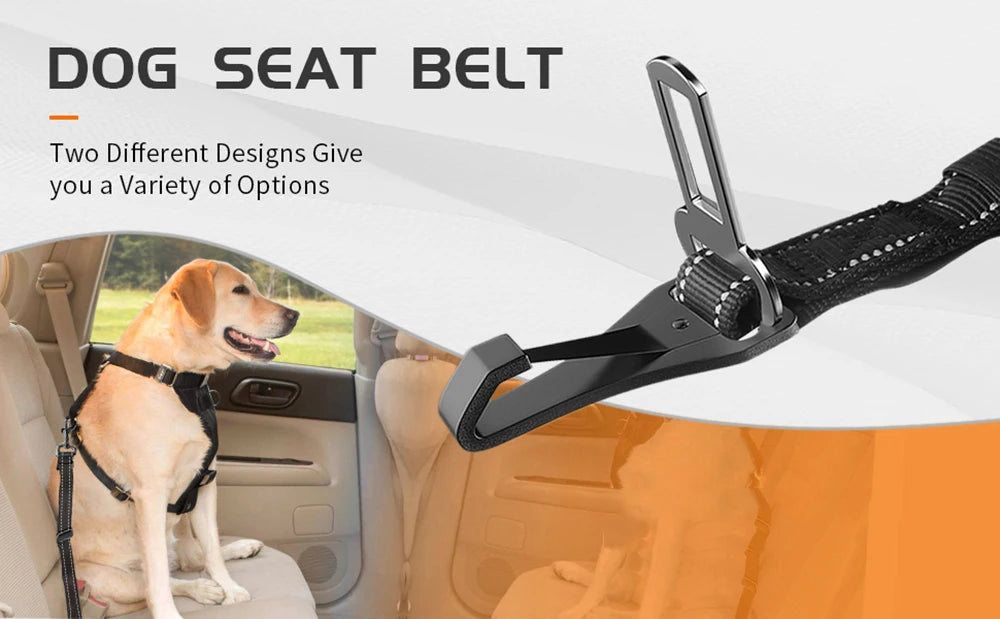 Dog Seatbelt Updated 3-in-1 Pet Car Seat Belts for Dogs Car Tether with Clip Hook Bungee Dogs Safety Belt with Swivel Carabiner