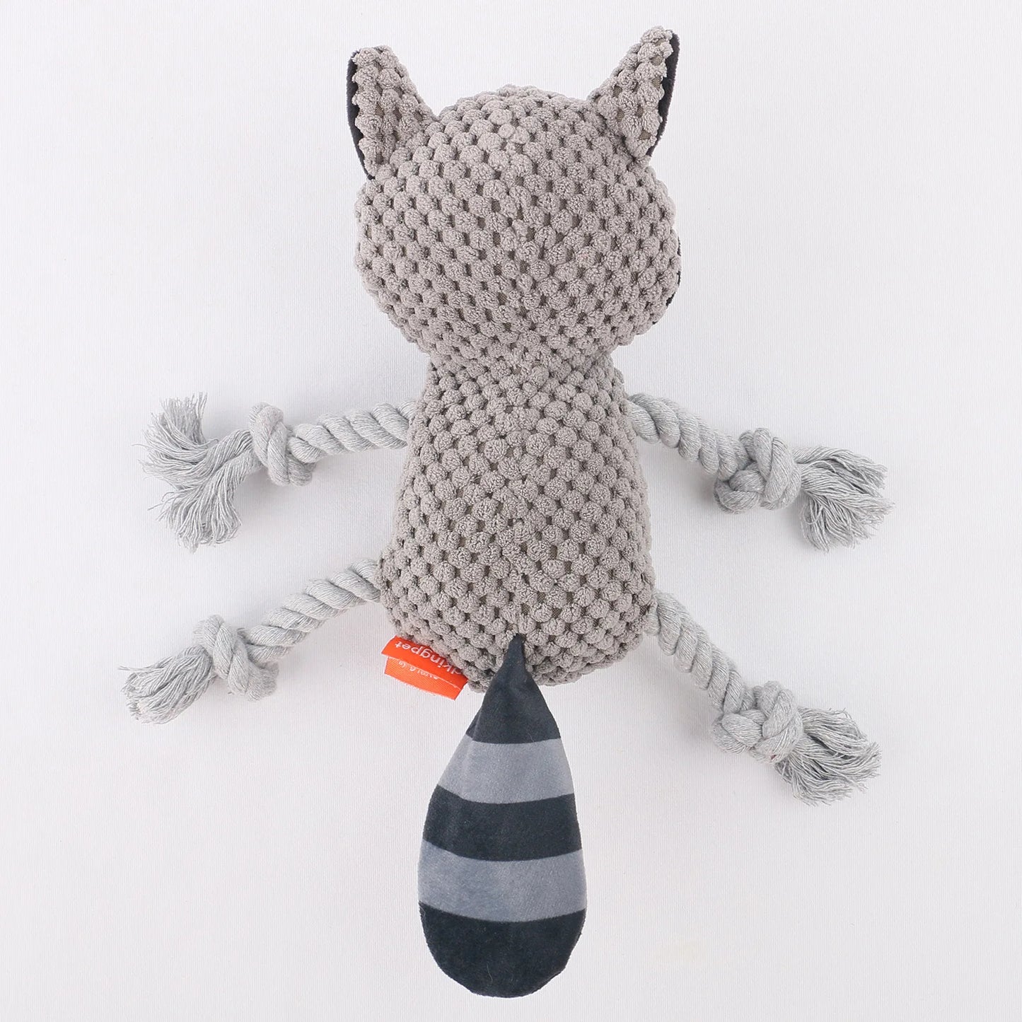 Dog Plush Toy Spot Plush Stuffed Raccoon Pet Toy With Food Leakage Function Interactive Sounding Dog Toy Fleece Squeak Toys