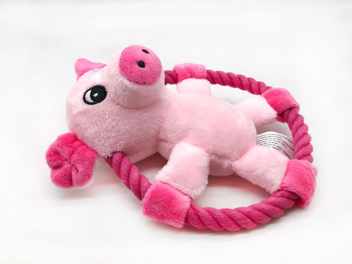 Squeaky Dog Toys for Small Medium Dogs, Pig Duck Bear Shape Puppy Teething Toy with Cotton Rope Animals Plush Interactive Toy