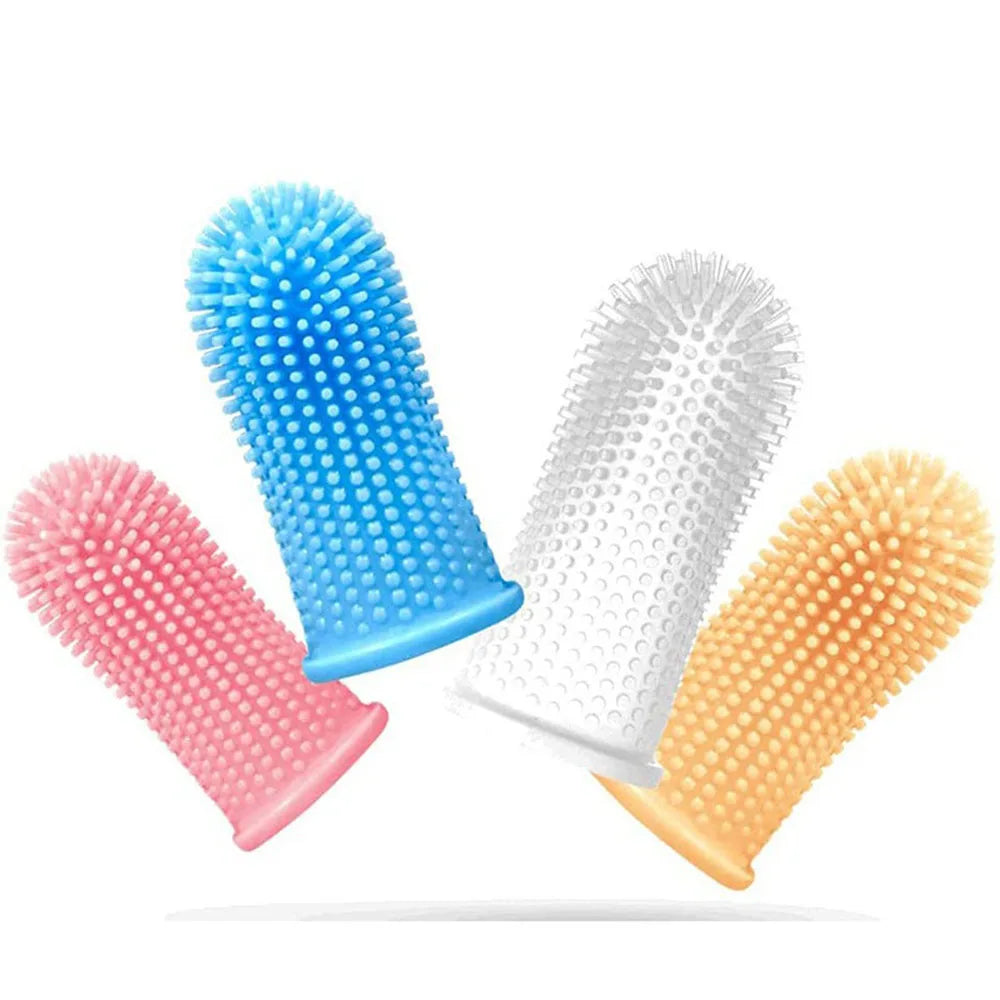 360-degree Dog Finger Toothbrush Extra Soft Pet Toothbrushes Silicone Teeth Cleaning Tools for Cats Puppies Dental Care Supplies