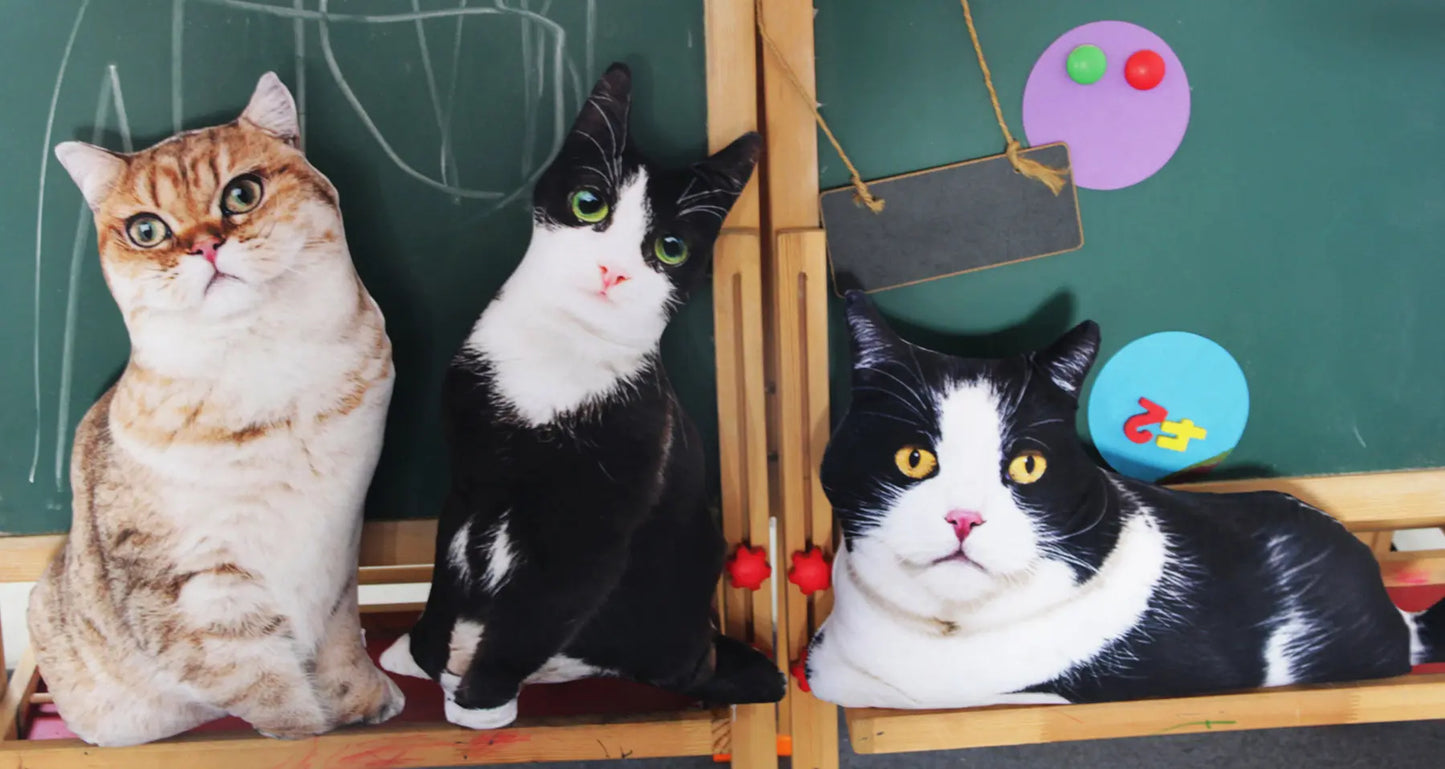 50cm Cute Lifelike 3D Cat Dog Plush Toys Stuffed Soft Animal Doll Simulation Sleep Pillow Sofa Cushion Home Decor Gift