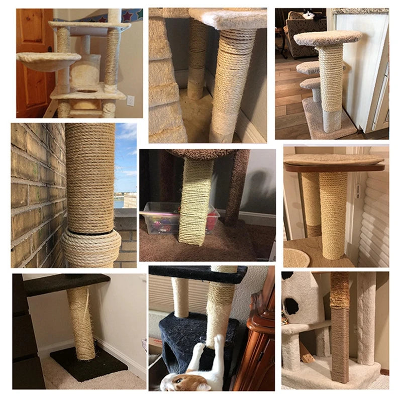 20/50M Cat Scratch Resistant Tight and Durable Scratch Pole Climbing Frame Fine Sword Hemp Rope Pet Cat Scratchers