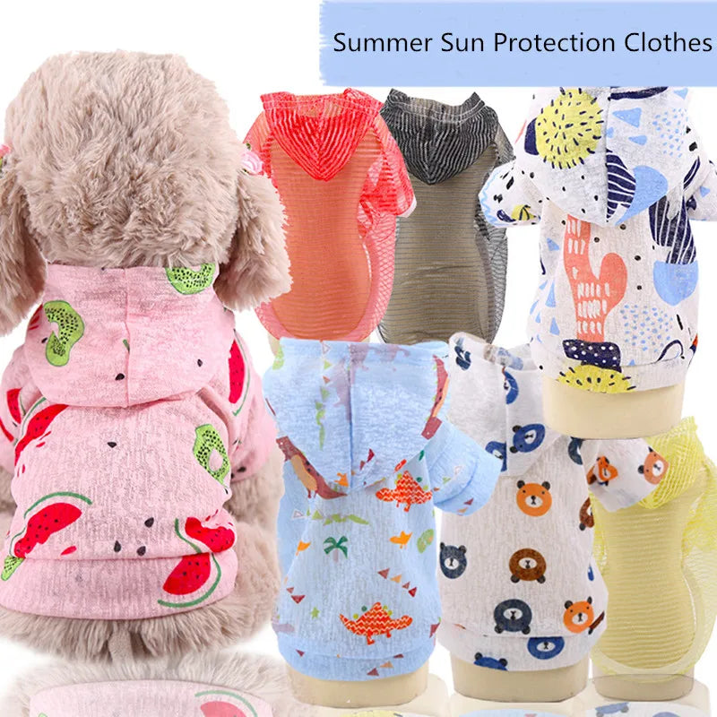 Ultra Thin Transparent Pet Dog Sun Protection Hoodie Clothes For Small Dogs Chihuahua Puppy Cat Summer Vest Shirt French Bulldog