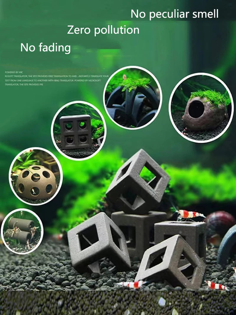 Ceramic House Fish Tank Aquarium Decoration Fish Shrimps Shelter House Pottery Scorpion House Canister Simulation Stone Ornament