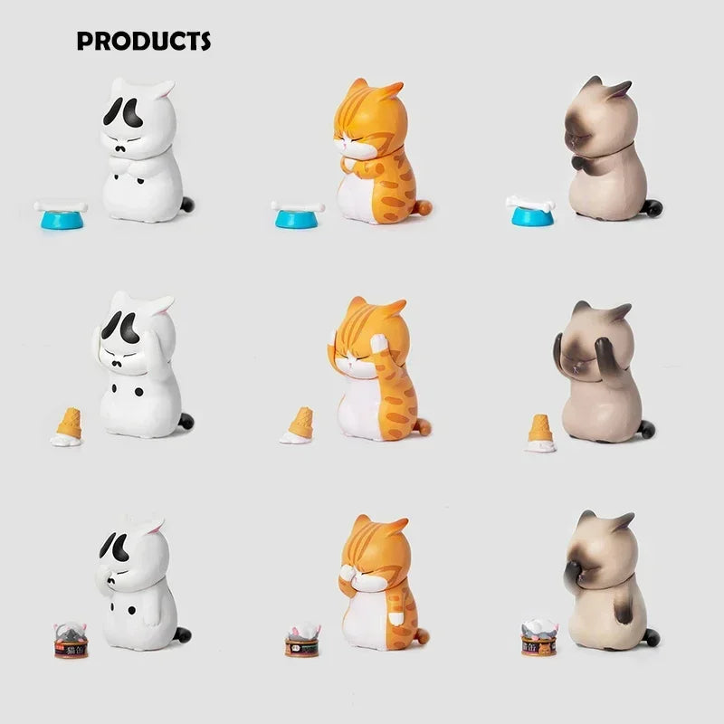 1Pc Mini Cat Blind Box Anger Orange Cat Cute Figures Ornaments Mystery-box Office Desktop Computer Decoration Children's Gift