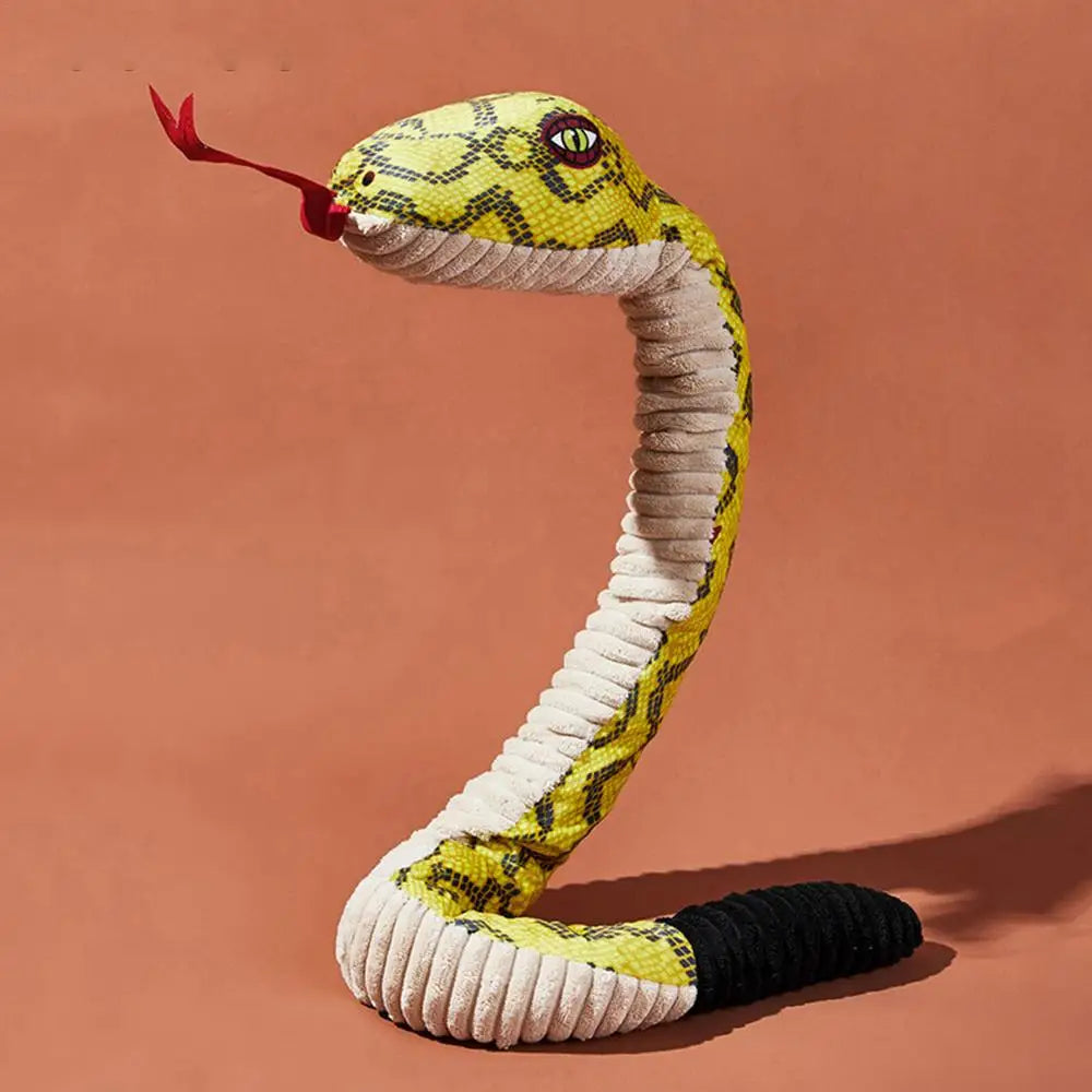 Squeaky Snake Dog Toy Plush Cute Dog Chewing Toy Stuffed Animal Bite-resistant Sounding Paper Animals Chew Toy For Puppy Dogs