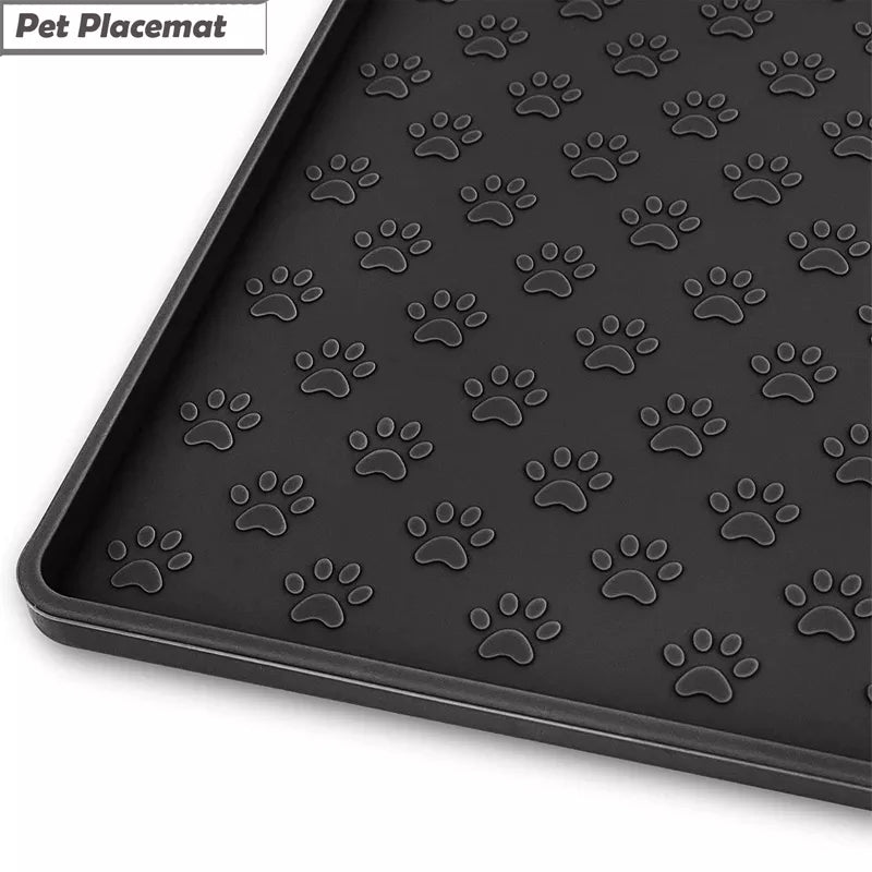 Silicone Pet Placemat for Dog and Cat, Mat for Prevent Food and Water Overflow Easy Clean Suitable for Small Medium and Big Pet