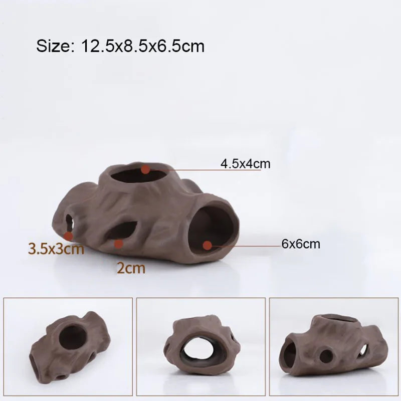 Ceramic House Fish Tank Aquarium Decoration Fish Shrimps Shelter House Pottery Scorpion House Canister Simulation Stone Ornament