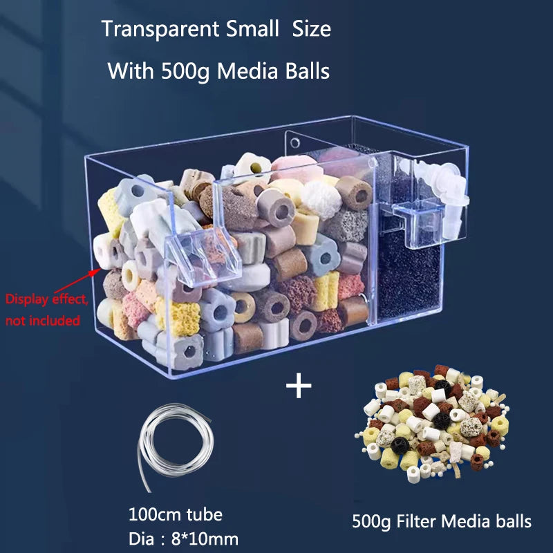 Fish Tank External Filter Box Acrylic Filter Dry and Wet Separation Small Silent External Suspend Aquarium Drip Overflow New