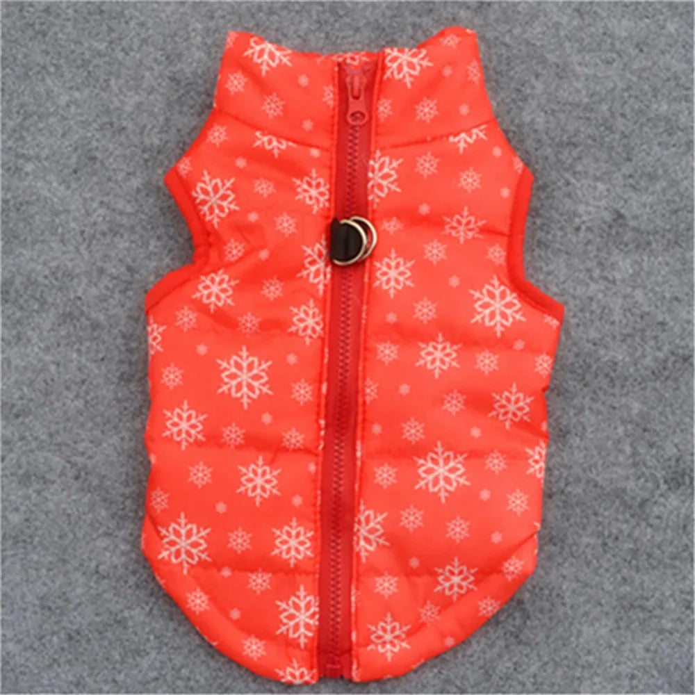 Windproof Pet Vest Jacket Winter Warm Big Dog Clothes Puppy Harness Clothing Funny Printed Coat for Small Medium Dogs Cats XS-XL