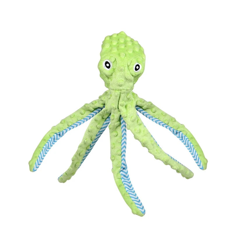Sounding Animal Pet Dog Accessories Cartoon Plush Octopus Interactive Toy for Small Puppy Chihuahua Bite Resistant Pet Products
