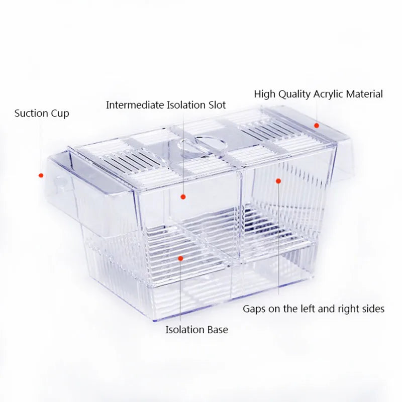 Acrylic Aquarium Fish Breeding Isolation Box Fish Tank Aquarium Breeder Double Guppies Hatching Incubator Fish Tank Accessories