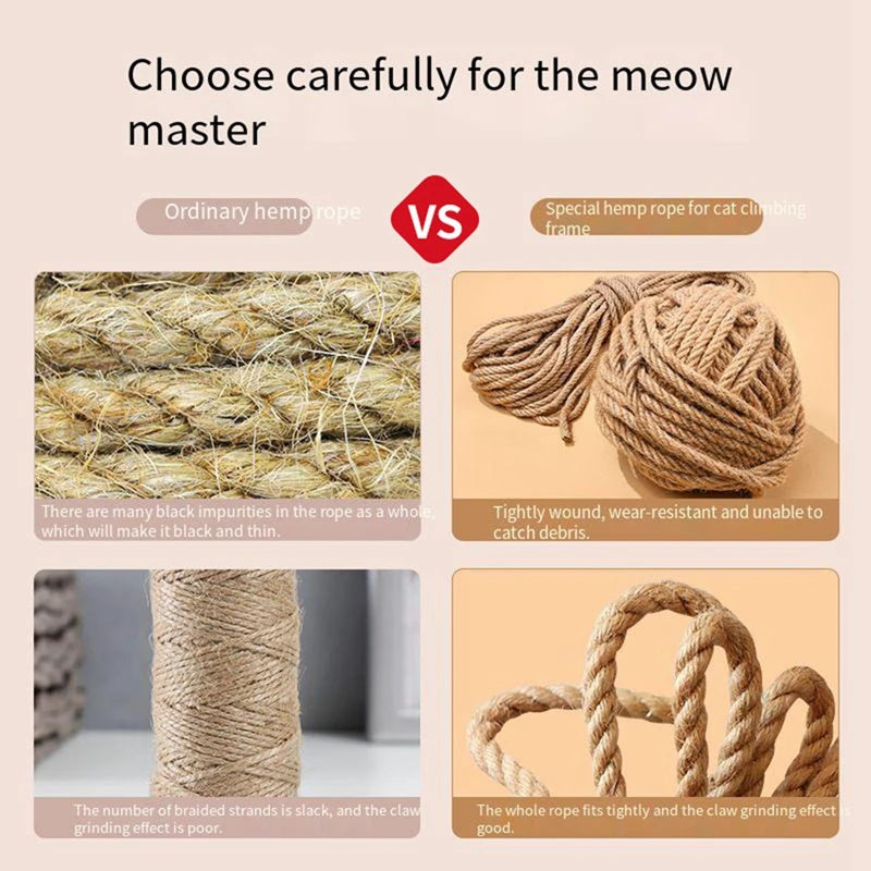 20/50M Cat Scratch Resistant Tight and Durable Scratch Pole Climbing Frame Fine Sword Hemp Rope Pet Cat Scratchers