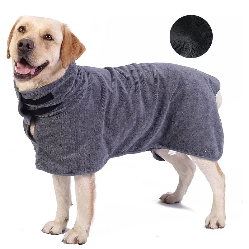 Dog Bathrobe Fast Drying Towel Microfiber Absorbent Soft Bath Robe Adjustable Towel Grooming Coat Dog grooming Pet Accessories