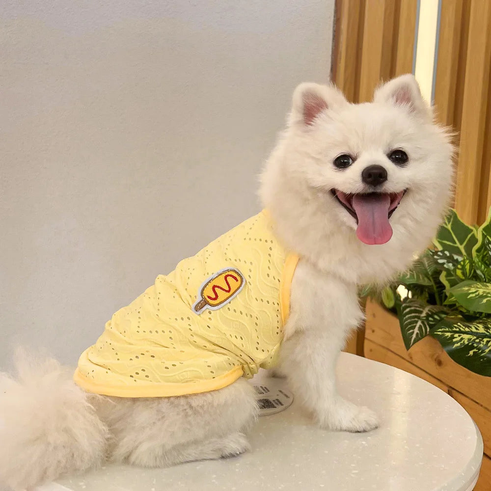 Spring and summer small dog clothing minimalist suspender thin breathable small and medium-sized dog pet cat clothing supplies