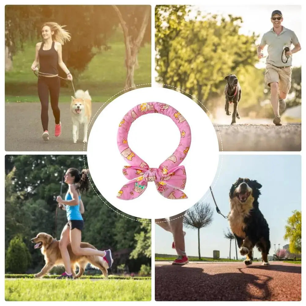 Pet Cooling Collar Bow Tie Dogs Cats Instant Cooling Neck Waring Reusable Instant Cooling Bandanas Dog Cooling Neck Wraps