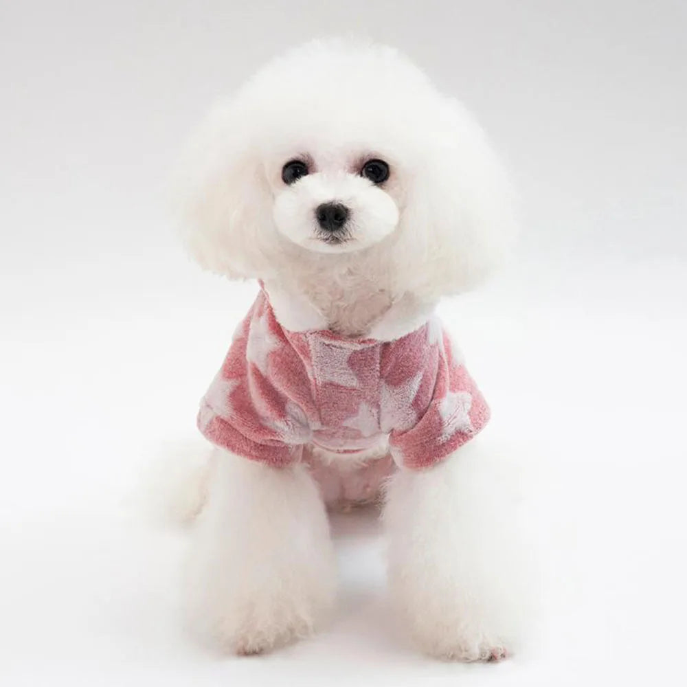 Soft Dog Pajamas Pjs Small Dogs Sweater Warm Doggy Winter Clothes Puppy Jumpsuit Flannel Onesie for Chihuahua Pet Cat Clothing