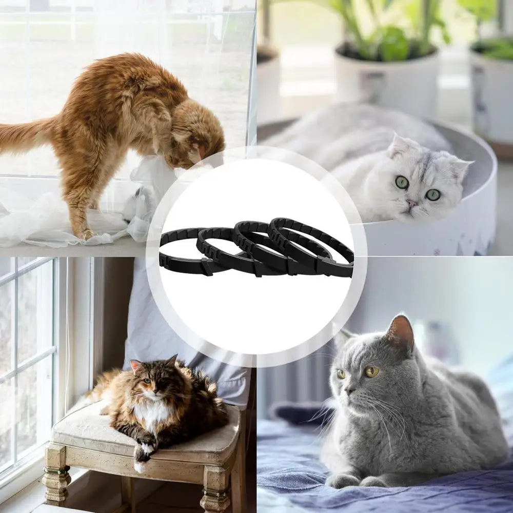 4pcs Calming Collar For Cats Relax Cat Pheromone Collar Calming Pheromone Collar Cats Adjustable Long-Lasting Pheromone Collar