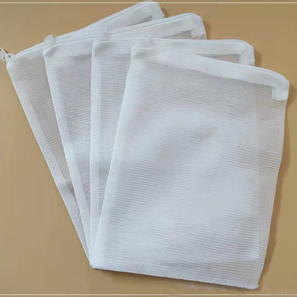5/10Pcs Aquarium Filter Net Bags Reusable Fine Filter Media Bags With Zipper For Fresh Saltwater Tanks Aquarium Fish Tank Filter