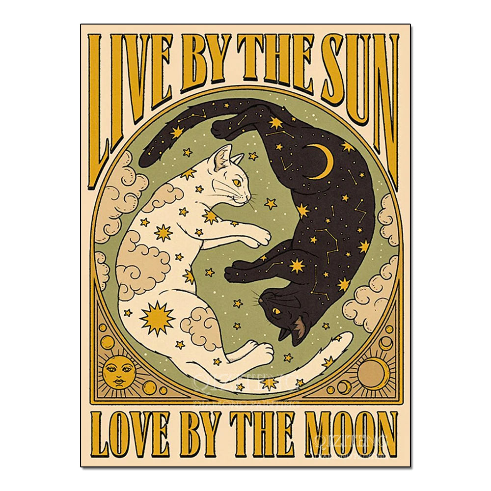 Tarot Cards Cat 5D Diamond Painting Cute Raccoon Full Diamond Cross Stitch Cartoon Animal Embroidery Mosaic Art Home Decoration