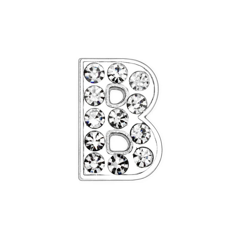 10mm Chrome Alloy Diamond Capital English Alphabet Jewelry Manual Diy Cat Claw Love Pet Collar Accessories