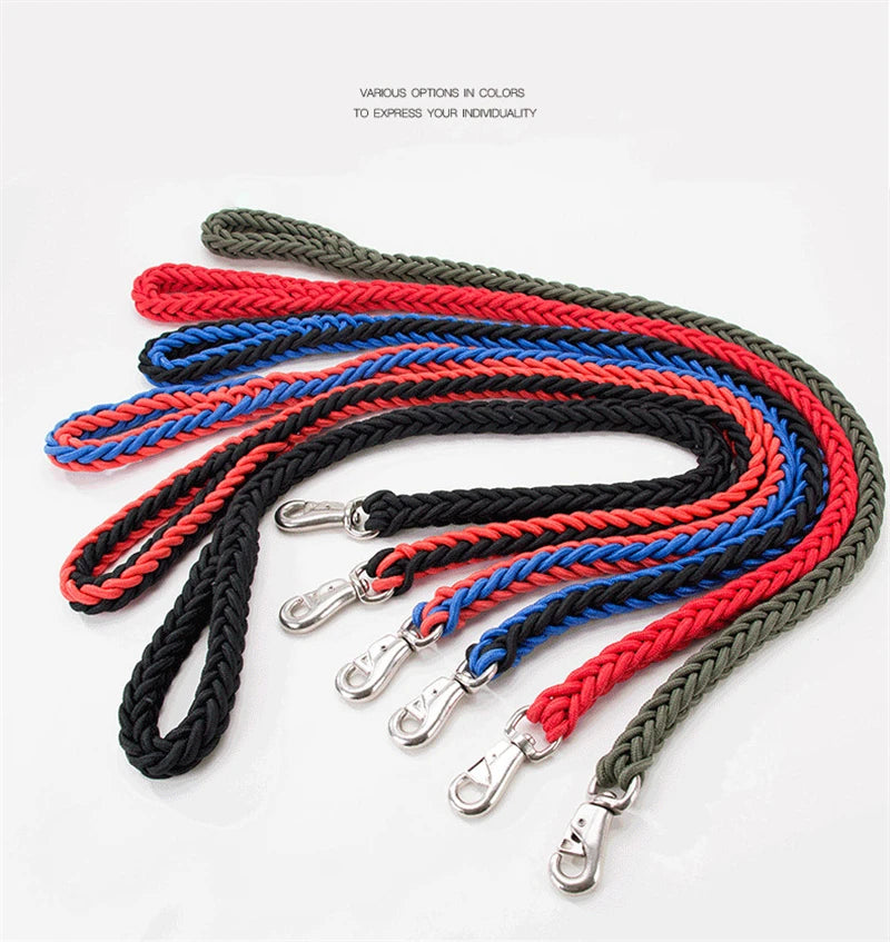 Durable Nylon Dog Collar Leash Set Traction Rope Medium Big Dog Walking Accessories Labrador Husky P-Chain Travel Pet Products