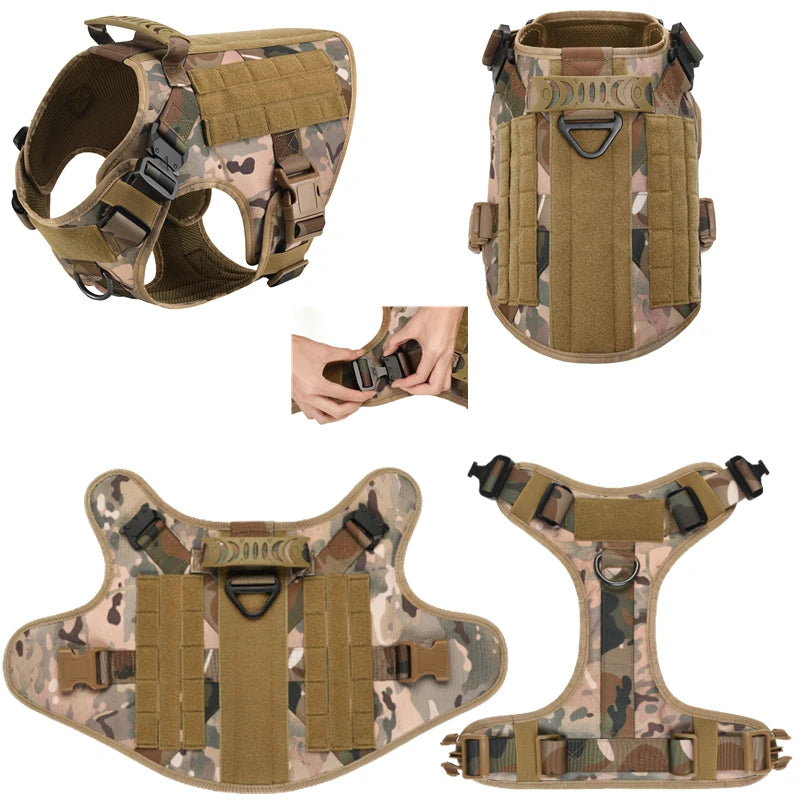 K9 Tactical Military Vest Pet German Shepherd Golden Retriever Tactical Training Dog Harness and Leash Set For All Breeds Dogs