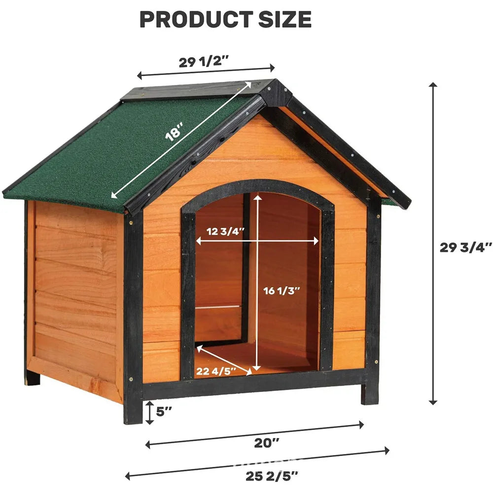 Solid wood dog house outdoor rainproof waterproof outdoor pet kennel winter warm dog house wooden dog cage
