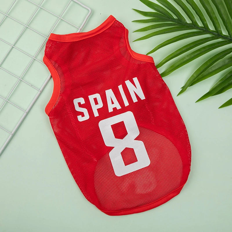 Sports Mesh Pet Clothes for Cats Number Print Sphinx Cat Vest Unisex Ice Cool York Dog Overalls Breathable Puppy Summer Clothing
