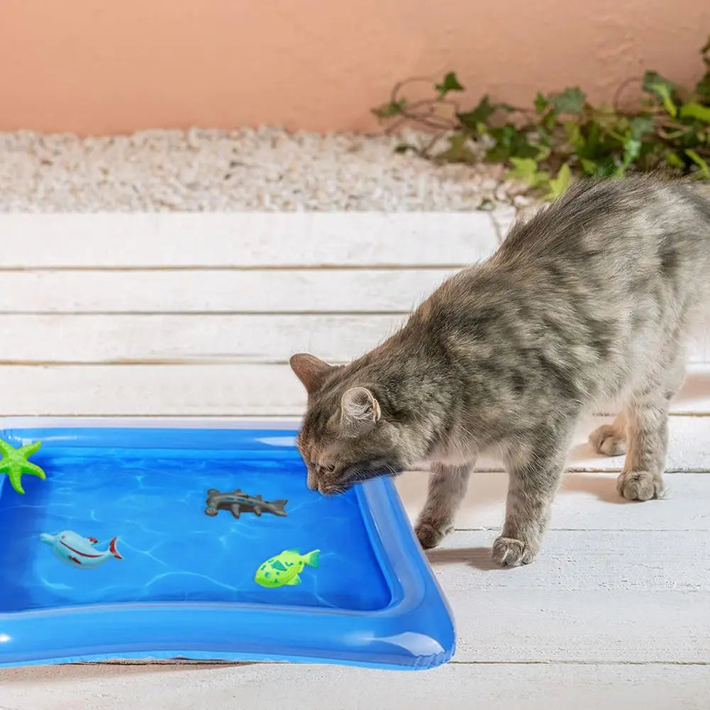 Thickened Sensor Water Play Mat Water Sense Play Mat Cats Play Summer Entertained Fish Pet Pet With Mat Mat Keeps Water C7F9