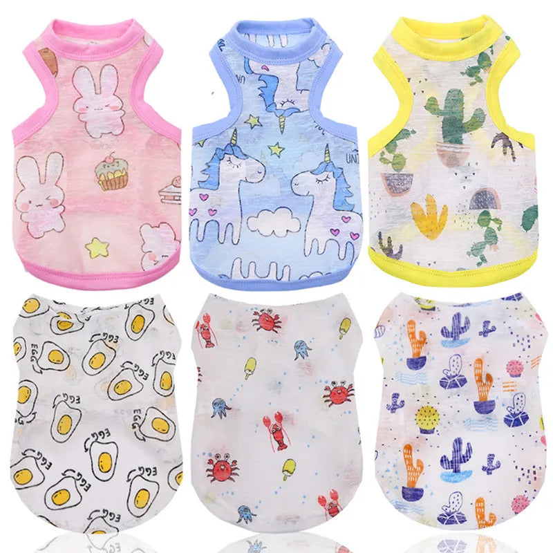 Pet Clothing Summer Sunscreen Cool Breathable Dog Vest Mesh Small Dog T-Shirt Outfit For Chihuahua Small Medium Dogs Accessories