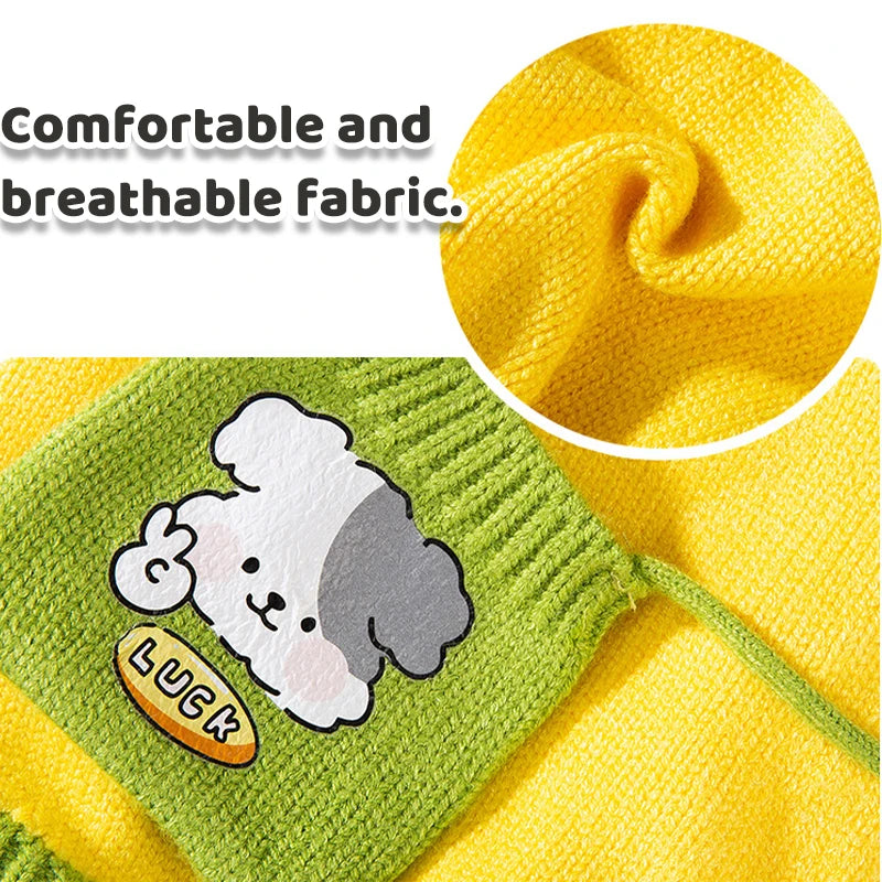 Sweater for Dog Cute Dog Clothes with Bag Autumn Winter Warm Costume Pet Cat Dog Knitted Coat Korean Bichon Chihuahua Clothing