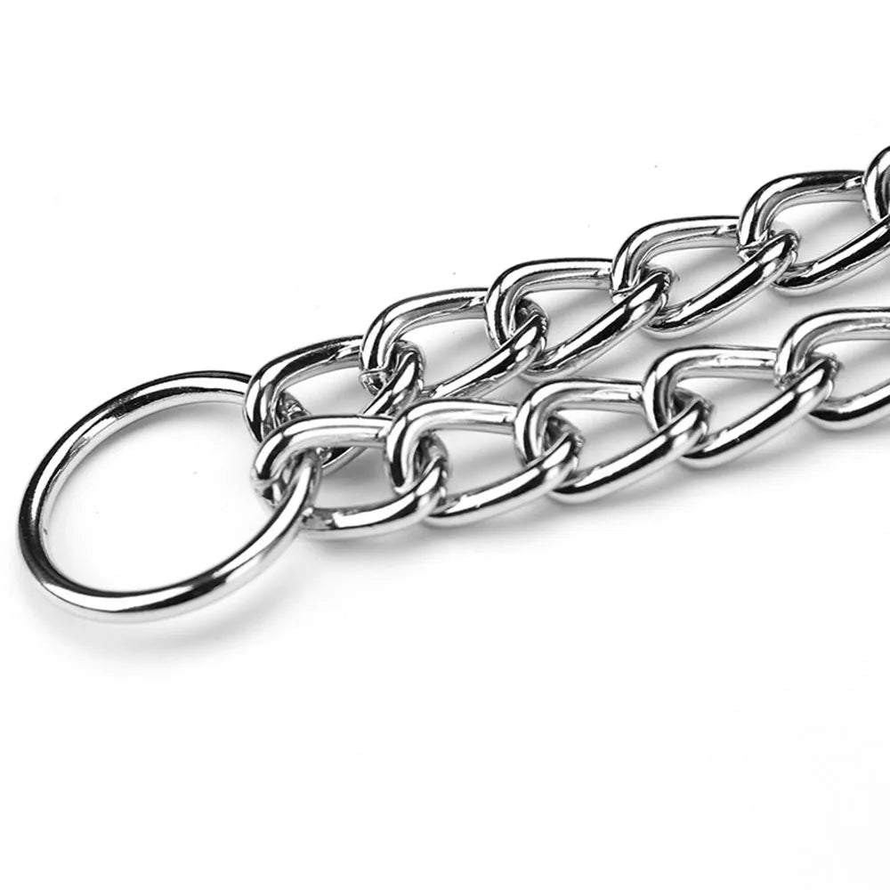 Dog Choker Collar No Pull Dog Collar Martingale Collar Seamless Die-Casting Three Row Chain Dog Collar for Dogs Training Walking