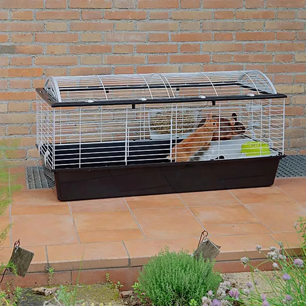 Rabbit Cage CASITA 120, Guinea Pigs Small Animals, Rounded Openable Roof, with Accessories
