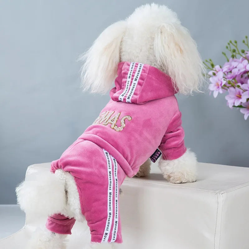 Pet Dog Clothing Four-legged Fashion letter Pet Dog Clothes for Dogs Coat Hoodie Sweatshirt Four seasons One-piece Jumpsuit