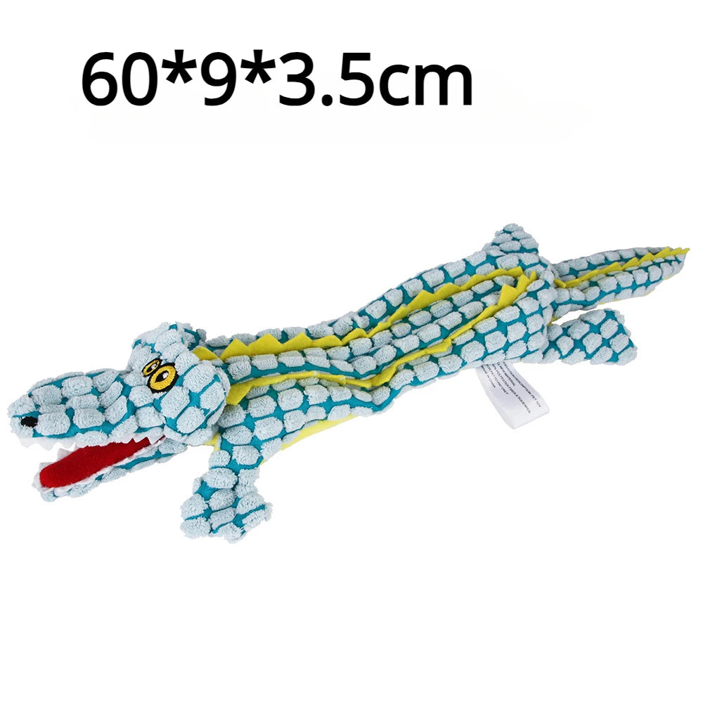 Plush Dog Toy Animals Shape Bite Resistant Squeaky Toys Corduroy Dog Toys for Small Large Dogs Puppy Pets Training Accessories